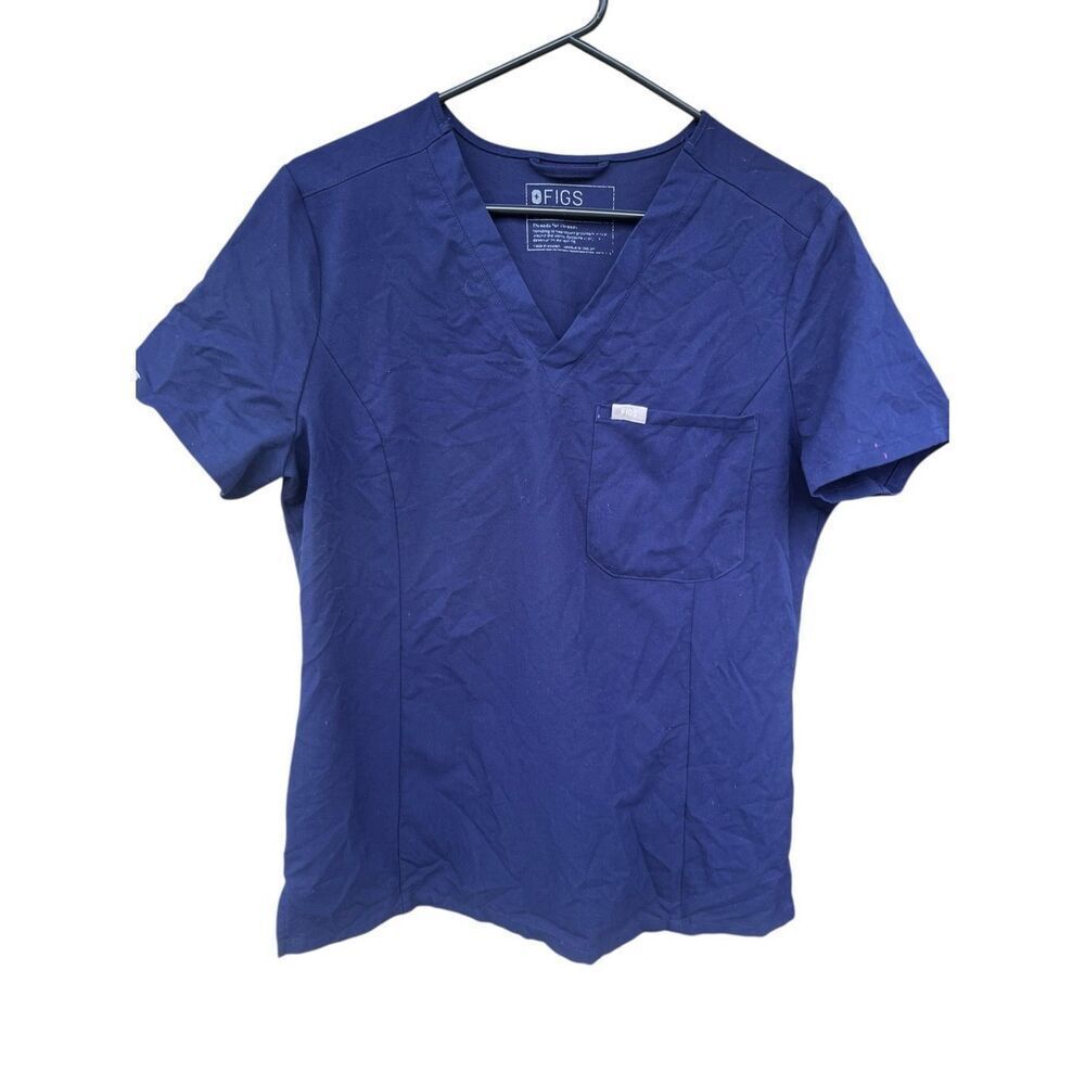 Figs Medium Catarina one pocket dark navy blue scrub top nurse hospital